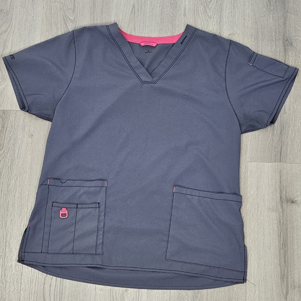 Carhartt Women's Charcoal V-Neck Scrub Set - Picture 2 of 13